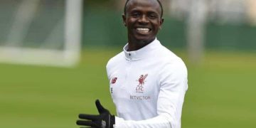 Sadio Mané heureux à l'entrainement