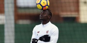 Sadio Mané heureux à l'entrainement