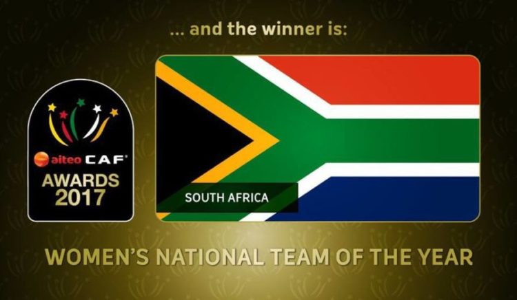 CAF Awards 2017: L'équipe d'Afrique du sud reçoit le titre d'équipe africaine féminine de l'année - wiwsport