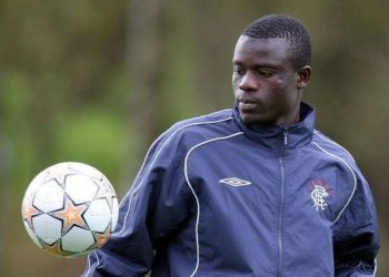 Glasgow Rangers' Senegalese footballer Amdy Faye trains at the Murray Park training complex in Glasgow, in Scotland, 22 October 2007, prior to their UEFA Champions League group E football match against Barcelona on Tuesday 23 October at Ibrox, in Glasgow. AFP PHOTO/ANDREW YATES (Photo credit should read ANDREW YATES/AFP/Getty Images)