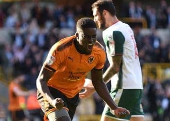 Alfred N’Diaye of Wolverhampton Wanderers celebrates after scoring a goal to make it 2-1