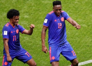 Juan Cuadrado inscrit le troisième but pour la Colombie