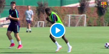 1er entrainement de Moussa Wagué avec le FC Barcelone B - wiwsport