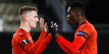 504 media365 sport news 358 be6 4da8fc58bc6d9a72d05cf076f6 ligue europa groupe k porte par ismaila sarr rennes domine astana et se hisse en 16emes de finale 8717431 bourigeaud sarr rennes 1024x425 ext