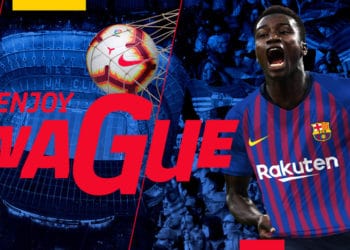 Vidéo : Suivez l&rsquo;arrivé de Moussa Wagué et du Barça au Groupama Staduim !