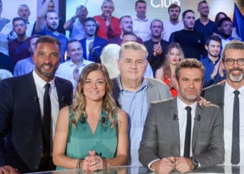 Habib Beye, Laure Boulleau, Pierre Ménès, Hervé Mathoux, Dominique Armand, Jocelyn Gourvenec