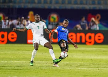 Kalidou Koulibaly of Senegal  and Mbwana Ally Samatta of Tanzania    challenging for the ball during the 2019 African Cup of Nations match between Senegal and Tanzania at the 30 November Stadium in Cairo, Egypt on June 23,2019. (Photo by Ulrik Pedersen/NurPhoto via Getty Images)