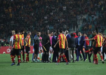Actes de violence pendant la Finale retour de la Ligue des champions d'Afrique opposant le Wydad de Casablanca (WAC) à l'Espérance Tunis, vendredi (01/06/19) au stade Radès à Tunis