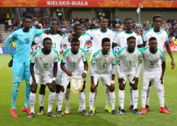 BIELSKO-BIALA, POLAND - JUNE 08: Players of Senegal pose for a team photo ahead of the 2019 FIFA U-20 World Cup Quarter Final match between Korea Republic and Senegal at Bielsko-Biala Stadium on June 08, 2019 in Bielsko-Biala, Poland. (Photo by Alex Livesey - FIFA/FIFA via Getty Images)