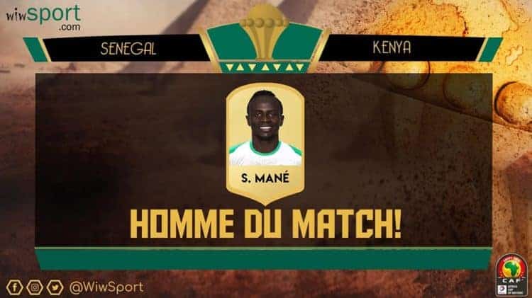 CAN 2019 : Auteur d'un doublé, Sadio Mané élu Homme du match Sénégal - Kenya - wiwsport CAN 2019 : Auteur d'un doublé, Sadio Mané élu Homme du match Sénégal - Kenya - wiwsport