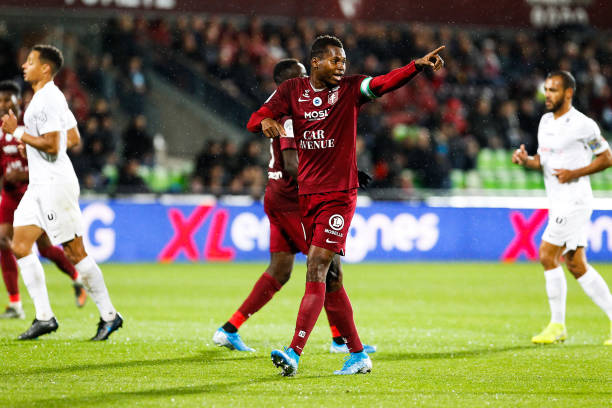 Habib Diallo of Metz during the Ligue 1 match between FC Metz and Montpellier HSC at Stade Saint-Symphorien on November 2, 2019 in Metz, France. (Photo by Fred Marvaux/Icon Sport via Getty Images)