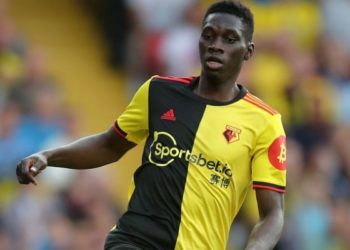 WATFORD, ENGLAND - SEPTEMBER 15: Ismaïla Sarr of Watford during the Premier League match between Watford FC and Arsenal FC at Vicarage Road on September 14, 2019 in Watford, United Kingdom. (Photo by Marc Atkins/Getty Images)