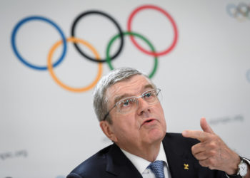 International Olympic Committee (IOC) president Thomas Bach attends a press conference closing an Olympic session in Lausanne on January 10, 2020. (Photo by Fabrice COFFRINI / AFP)