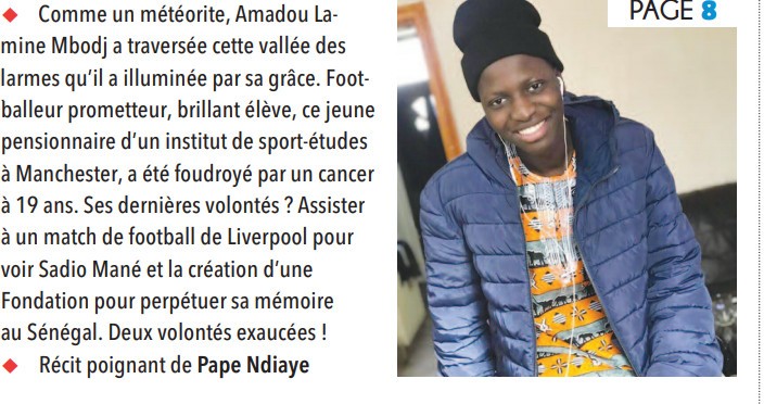 Décès du jeune footballeur Lamine Mbodj à Manchester : le rêve brisé d'une famille des Parcelles Assainies - wiwsport