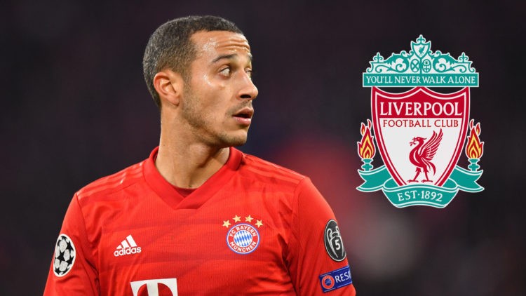 Mercato - Accord trouvé entre Thiago Alcantara et Liverpool de Sadio Mané - wiwsport MUNICH, GERMANY - DECEMBER 11: Thiago Alcantara of Bayern Muenchen looks on during the UEFA Champions League group B match between Bayern Muenchen and Tottenham Hotspur at Allianz Arena on December 11, 2019 in Munich, Germany. (Photo by Sebastian Widmann/Bongarts/Getty Images)