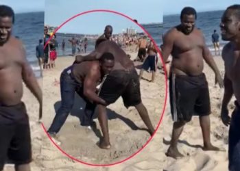 Vidéo – Regardez la chute spectaculaire de Gouye Gui face à Abdou Diouf aux Etats-Unis