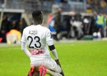 Joie des joueurs d Amiens apres le but de Amadou Ciss (Amiens) sur penalty