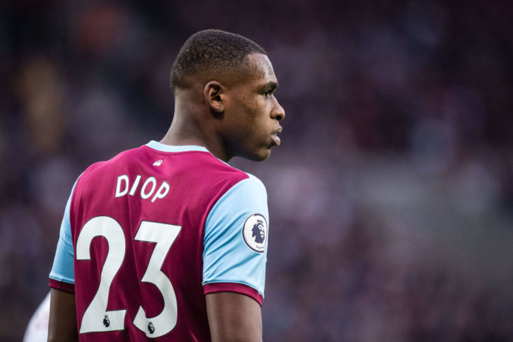 LONDON, ENGLAND - OCTOBER 05: Issa Diop of West Ham United looks on during the Premier League match between West Ham United and Crystal Palace at London Stadium on October 5, 2019 in London, United Kingdom. (Photo by Sebastian Frej/MB Media/Getty Images)