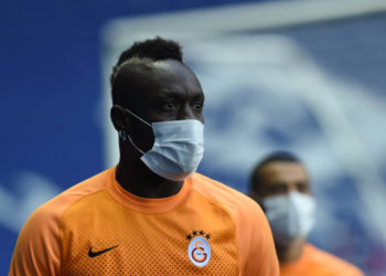 GLASGOW, SCOTLAND - SEPTEMBER 30: Mbaye Diagne of Galatasaray attends a training session ahead of the UEFA Europa League playoff match between Turkey's Galatasaray and Scotland's Rangers at Ibrox Stadium in Glasgow, Scotland on September 30, 2020. (Photo by Kate Green/Anadolu Agency via Getty Images)