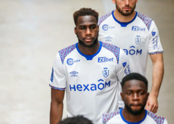 Boulaye DIA of Reims before the Ligue 1 match between Nimes Olympique and Stade Reims at Stade des Costieres on May 2, 2021 in Nimes, France. (Photo by Johnny Fidelin/Icon Sport via Getty Images)