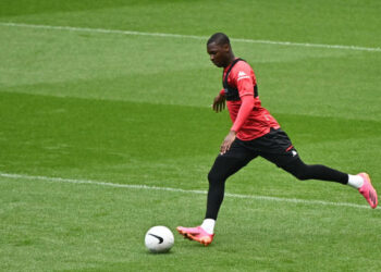 Fode BALLO TOURE of Monaco during the Monaco training session at Stade de France on May 18, 2021 in Paris, France. (Photo by Anthony Dibon/Icon Sport via Getty Images)