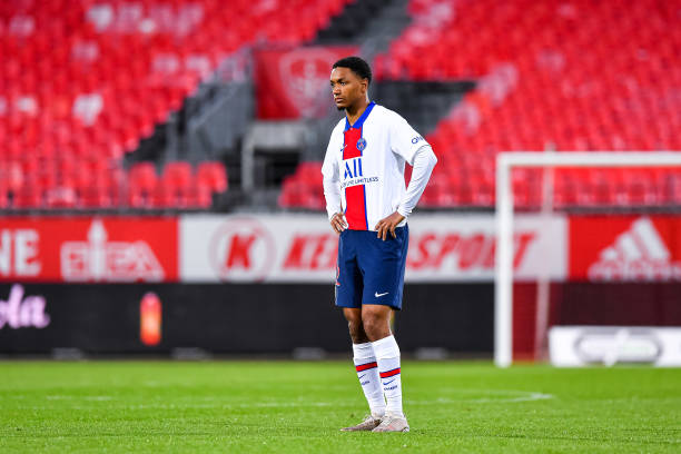 Arrivée de Sergio Ramos au PSG, quel avenir pour Abdou Diallo dans la capitale ? - wiwsport Abdou DIALLO of Paris Saint Germain (PSG) during the French Ligue 1 soccer match between Stade Brestois and Paris Saint-Germain at Stade Francis Le Ble on May 23, 2021 in Brest, France. (Photo by Baptiste Fernandez/Icon Sport via Getty Images)