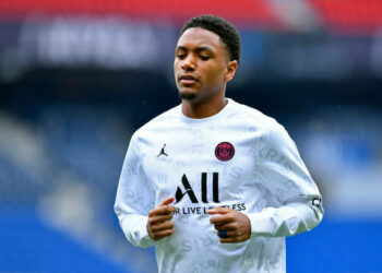PARIS, FRANCE - MAY 01: Abdou Diallo of Paris Saint-Germain warms up before the Ligue 1 match between Paris Saint-Germain and RC Lens at Parc des Princes on May 01, 2021 in Paris, France. (Photo by Aurelien Meunier - PSG/PSG via Getty Images)