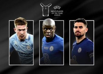 Joueur de l'année UEFA : De Bruyne, Ngolo et Jorginho nominés, Mendy et Mané absents du top 10 - wiwsport