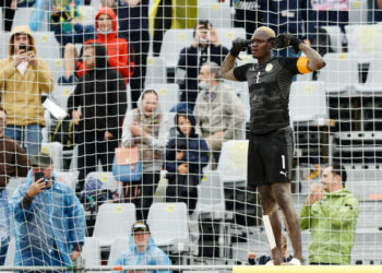 MOSCOW, RUSSIA - AUGUST 26: Al Seyni Ndiaye of Senegal celebrates their side's victory after the FIFA Beach Soccer World Cup 2021 Quarter-final match between Senegal and Brazil at Luzhniki Beach Soccer Stadium on August 26, 2021 in Moscow, Russia. (Photo by Octavio Passos - FIFA/FIFA via Getty Images)