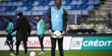 Boubacar FALL of Saint-Etienne during the French Cup match between Sochaux and Saint Etienne on February 11, 2021 in Sochaux, France. (Photo by Matthieu Mirville/Icon Sport via Getty Images)