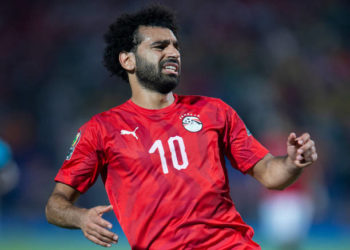 CAIRO, EGYPT - JULY 06: Mohamed Salah of Egypt during the 2019 Africa Cup of Nations Round of 16 match between Egypt and South Africa at Cairo International Stadium on July 6, 2019 in Cairo, Egypt. (Photo by Visionhaus)