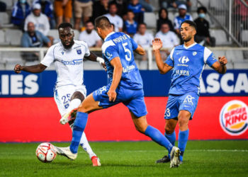 Lassine SINAYOKO of Auxerre during the Ligue 2 BKT match between AJ Auxerre and Grenoble at Abbe-Deschamp Stadium on August 2, 2021 in Auxerre, France. (Photo by Matthieu Mirville/Icon Sport via Getty Images)