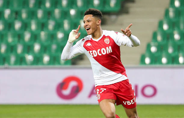 Sélection - Sofiane Diop finalement avec l'équipe de France Espoirs ! - wiwsport SAINT-ETIENNE, FRANCE - MARCH 19: Sofiane Diop of Monaco celebrates his goal during the Ligue 1 match between AS Saint-Etienne (ASSE) and AS Monaco (ASM) at Stade Geoffroy-Guichard on March 19, 2021 in Saint-Etienne, France. (Photo by John Berry/Getty Images)