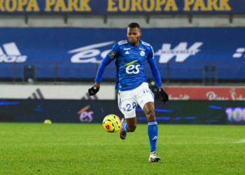 Habib DIALLO of Strasbourg during the Ligue 1 match between RC Strasbourg and Nimes Olympique at Stade de la Meinau on January 6, 2021 in Strasbourg, France. (Photo by Sebastien Bozon/Icon Sport) - Habib DIALLO - Stade de la Meinau - Strasbourg (France)