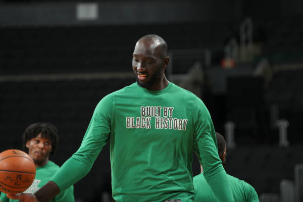 Afrobasket 2025 – Masculin : La présélection des Lions dévoilée, avec Tacko Fall, Amar Sylla et deux U18 invités - wiwsport BOSTON, MA - FEBRUARY 19: Tacko Fall #99 of the Boston Celtics smiles before the game against the Atlanta Hawks on February 19, 2021 at the TD Garden in Boston, Massachusetts. NOTE TO USER: User expressly acknowledges and agrees that, by downloading and or using this photograph, User is consenting to the terms and conditions of the Getty Images License Agreement. Mandatory Copyright Notice: Copyright 2021 NBAE (Photo by Nathaniel S. Butler/NBAE via Getty Images)