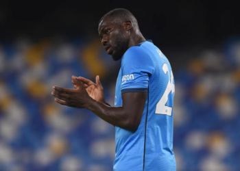 Kalidou Koulibaly of SSC Napoli during the Serie A match between SSC Napoli and Venezia FC at Stadio Diego Armando Maradona Naples Italy on 22 August 2021. (Photo by Franco Romano/NurPhoto via Getty Images)