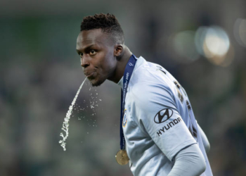 BELFAST, NORTHERN IRELAND - AUGUST 11: Chelsea goalkeeper Edouard Mendy after the UEFA Super Cup between Chelsea and Villarreal CF at Windsor Park on August 11, 2021 in Belfast, Northern Ireland. (Photo by Visionhaus/Getty Images)