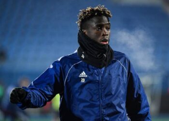 Youssouph BADJI of Stade Brestois 29 during the Ligue 1 Uber Eats match between ESTAC Troyes and Stade Brestois 29 on December 22, 2021 in Troyes, France. (Photo by Franco Arland/Icon Sport via Getty Images)