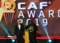 07 January 2020, Egypt, Hurghada: Senegalese footballer Sadio Mane (R) receives the Player of the Year award from CAF President Ahmad Ahmad during the 2019 CAF Awards ceremony at Albatros Citadel. Photo: Ibrahim Youssef/dpa (Photo by Ibrahim Youssef/picture alliance via Getty Images)