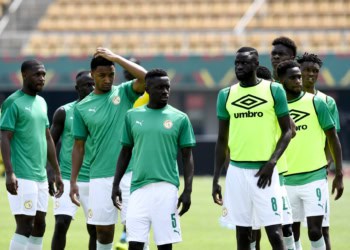 Gv of Senegal warm up during the 2021 Africa Cup of Nations Finals football match between Senegal and Zimbabwe on the 10 January 2022 at Omnisport Stadium Bafoussam, Cameroon / Pic Sydney Mahlangu/Sports Inc - Photo by Icon sport - --- - Abdou DIALLO - Idrissa GUEYE - Boulaye DIA - Fode BALLO-TOURE - Cheikhou KOUYATE - Kouekong Stadium - Bafoussam (Cameroun)