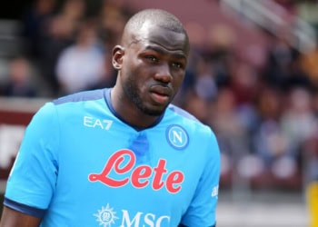 STADIO OLIMPICO, TORINO, ITALY - 2022/05/07: Kalidou Koulibaly of Ssc Napoli  looks on during the Serie A match between Torino Fc and Ssc Napoli.  Ssc Napoli wins 1-0 over Torino Fc. (Photo by Marco Canoniero/LightRocket via Getty Images)