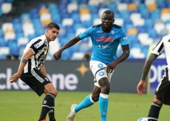 Kalidou Koulibaly of Ssc Napoli during the Serie A match between Ssc Napoli and Juventus Fc on  September 11, 2021 stadium "Diego Armando Maradona" in Napoli, Italy (Photo by Gabriele Maricchiolo/NurPhoto via Getty Images)