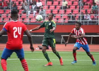 Jean-Louis Barthélemy Diouf contre le Liberia / Crédit image : Facebook T. Kla Wesley Jr.