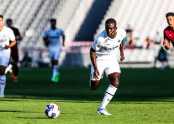 Bamba DIENG of Marseille during the friendly match between Marseille and Norwich on July 16, 2022 in Fos-sur-Mer, France. (Photo by Johnny Fidelin/Icon Sport via Getty Images)