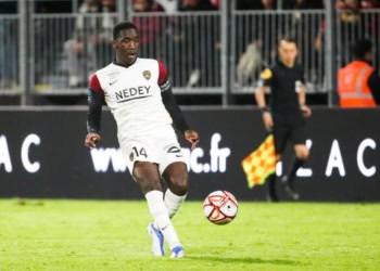 14 Rassoul NDIAYE (fcsm) during the Ligue 2 BKT match between Pau and Sochaux on April 22, 2022 in Pau, France. (Photo by Romain Perrocheau/FEP/Icon Sport via Getty Images) - Photo by Icon sport