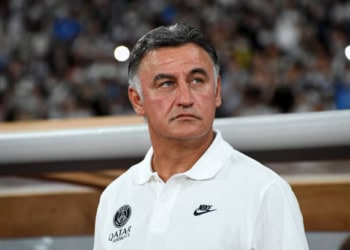TOKYO, JAPAN - JULY 20: Head coach Christophe Galtier of Paris Sait-Germain is seen prior to the preseason friendly match between Paris Saint-Germain and Kawasaki Frontale at National Stadium on July 20, 2022 in Tokyo, Japan. (Photo by Masashi Hara/Getty Images)