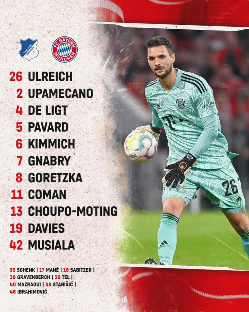 Bayern Munich : Un onze remanié, Sadio Mané sur le banc ! - wiwsport