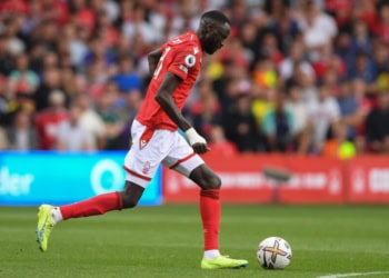 Cheikhou Kouyate of Nottingham Forest during the Premier League match between Nottingham Forest and Bournemouth at the City Ground, Nottingham on Saturday 3rd September 2022. (Photo by Jon Hobley/MI News/NurPhoto via Getty Images)