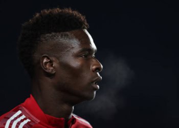 BERGAMO, ITALY - FEBRUARY 17: Pape Abou Cisse of Olympiacos FC during the warm up prior to the UEFA Europa League Knockout Round Play-Offs Leg One match between Atalanta and Olympiacos at Stadio di Bergamo on February 17, 2022 in Bergamo, Italy. (Photo by Jonathan Moscrop/Getty Images)