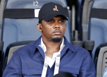 President of the Cameroon Football Federation Samuel Eto'o during the 2022 Women's Africa Cup of Nations match between Cameroon and Zambia held at the Mohammed V Stadium in Casablanca, Morocco on 03 July 2022 ©Alain Guy Suffo/Sports Inc - Photo by Icon sport